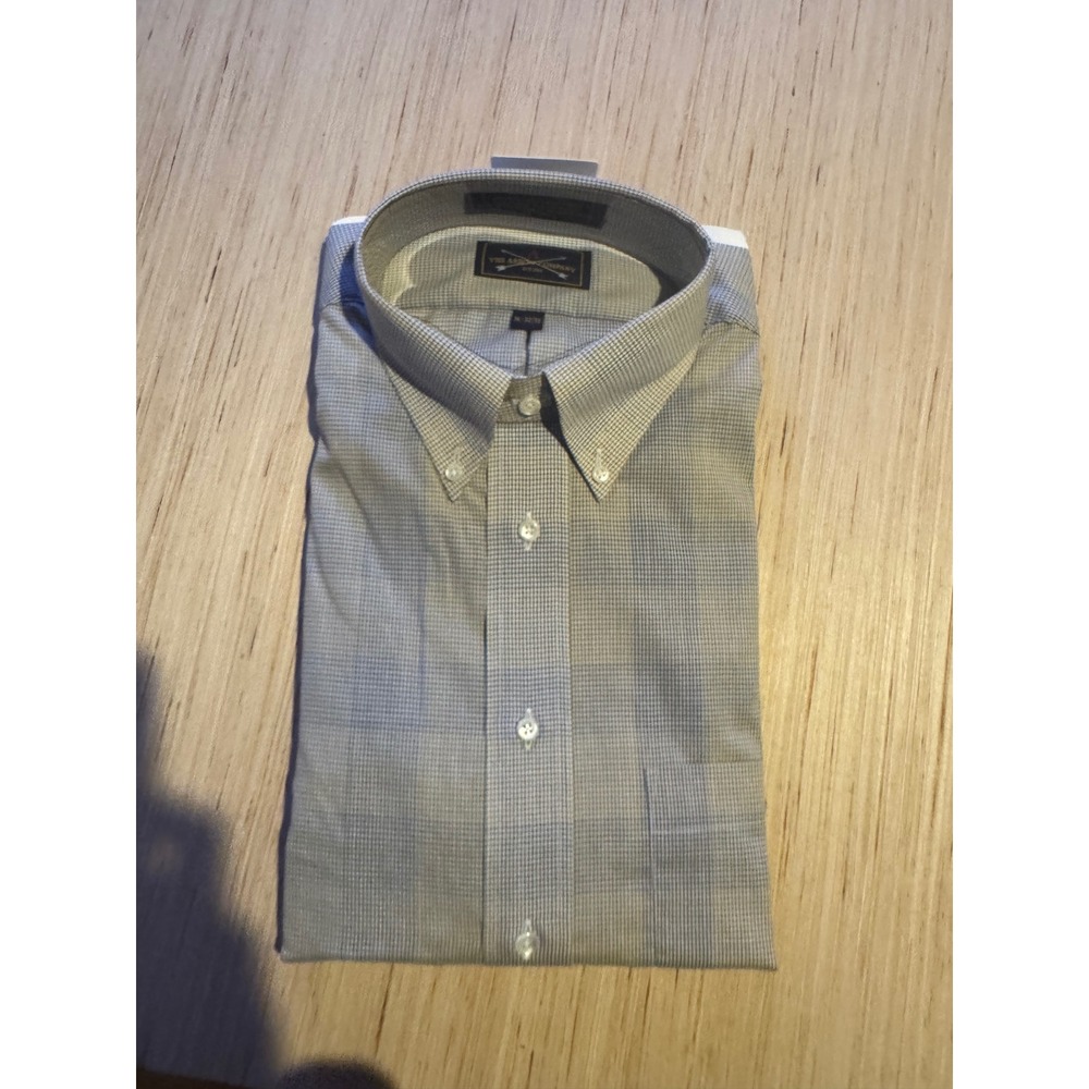 The Arrow Company Mens Grey Micro Check Wrinkle Free Dress Shirt 16 32/33 44